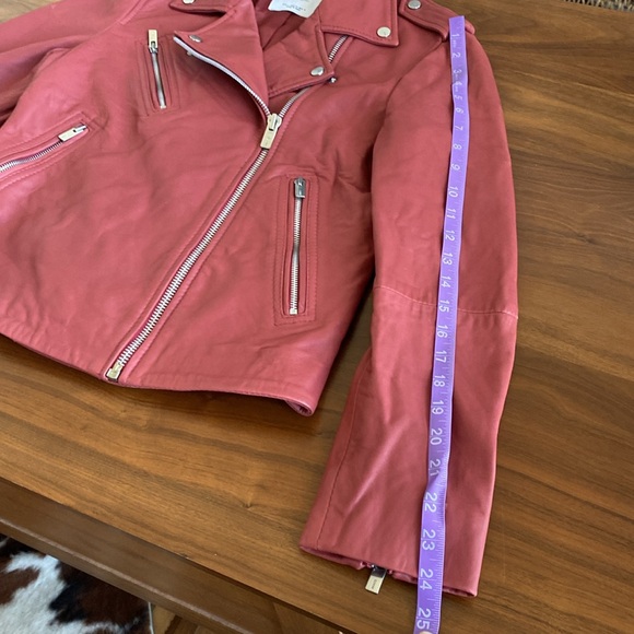 MANGO Women's Leather Biker Moto Jacket Size Medium - Picture 9 of 10